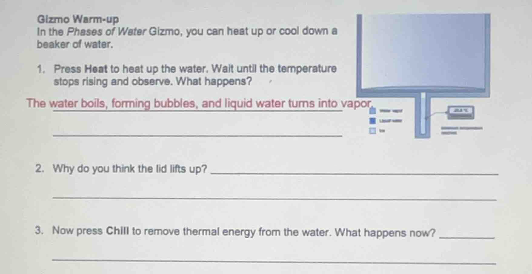 gizmo warm - up in the phases of water gizmo, you can heat up or cool d…