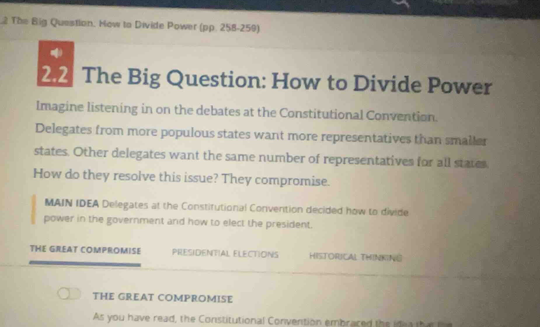 2 the big question: how to divide power (pp. 258 - 259) 2.2 the big que…