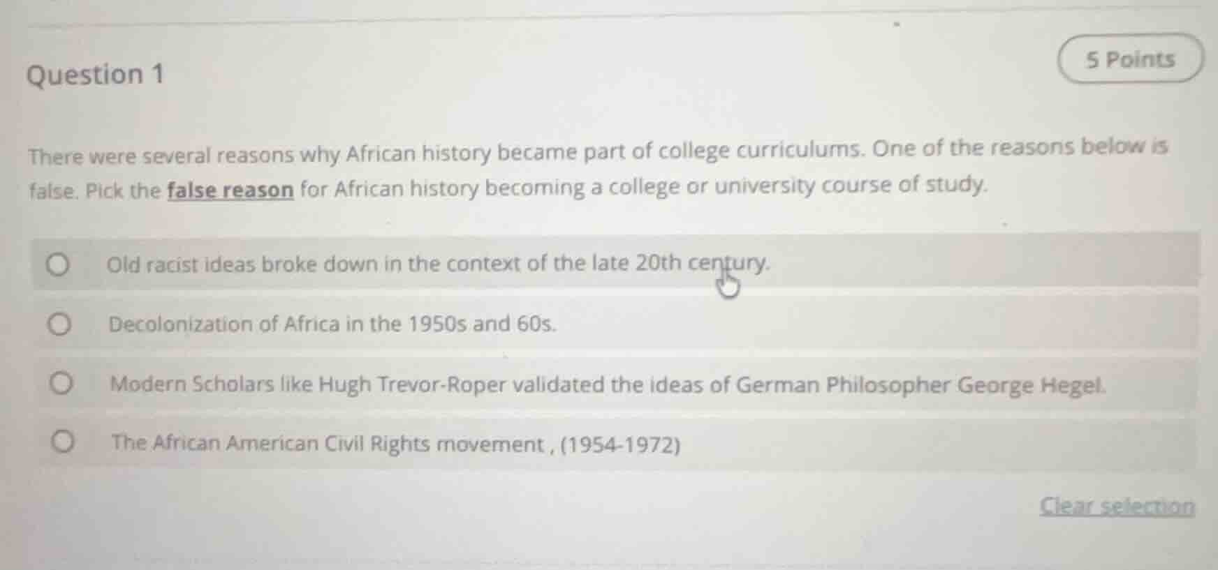 question 1 there were several reasons why african history became part o…