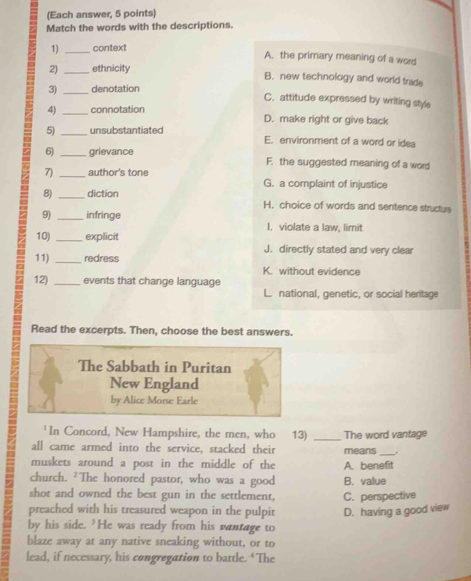 (each answer, 5 points) match the words with the descriptions. 1) _____…