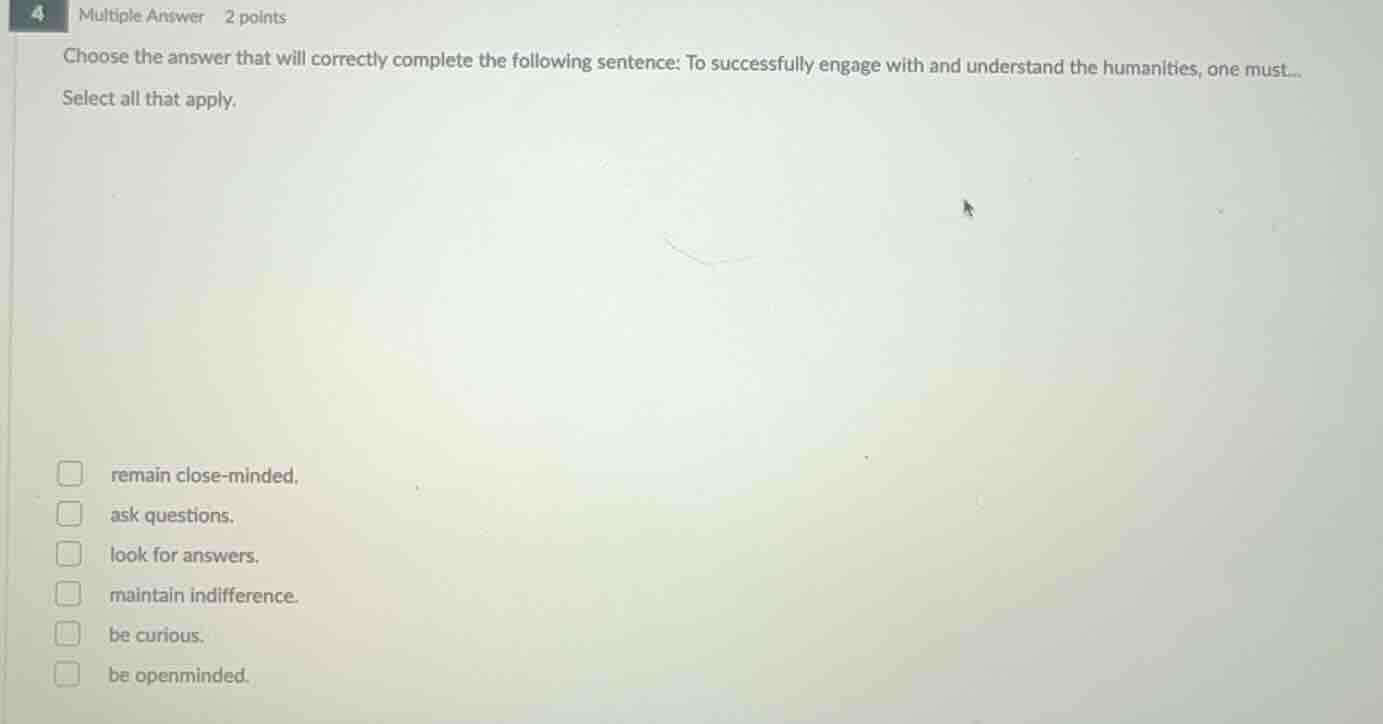 multiple answer 2 points choose the answer that will correctly complete…