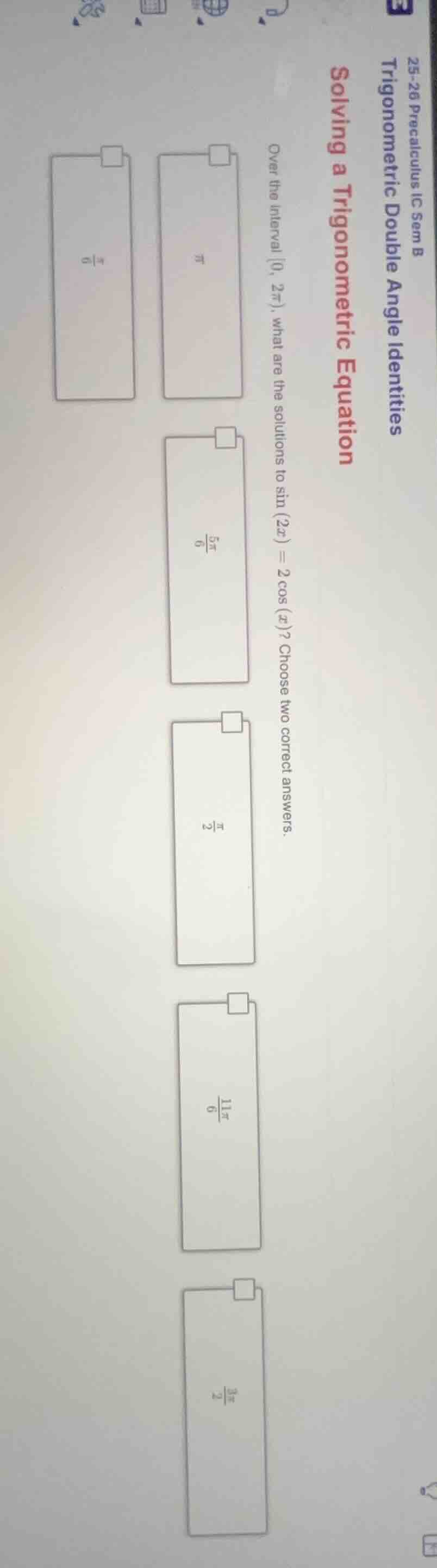 25-26 precalculus ic sem b trigonometric double angle identities solvin…