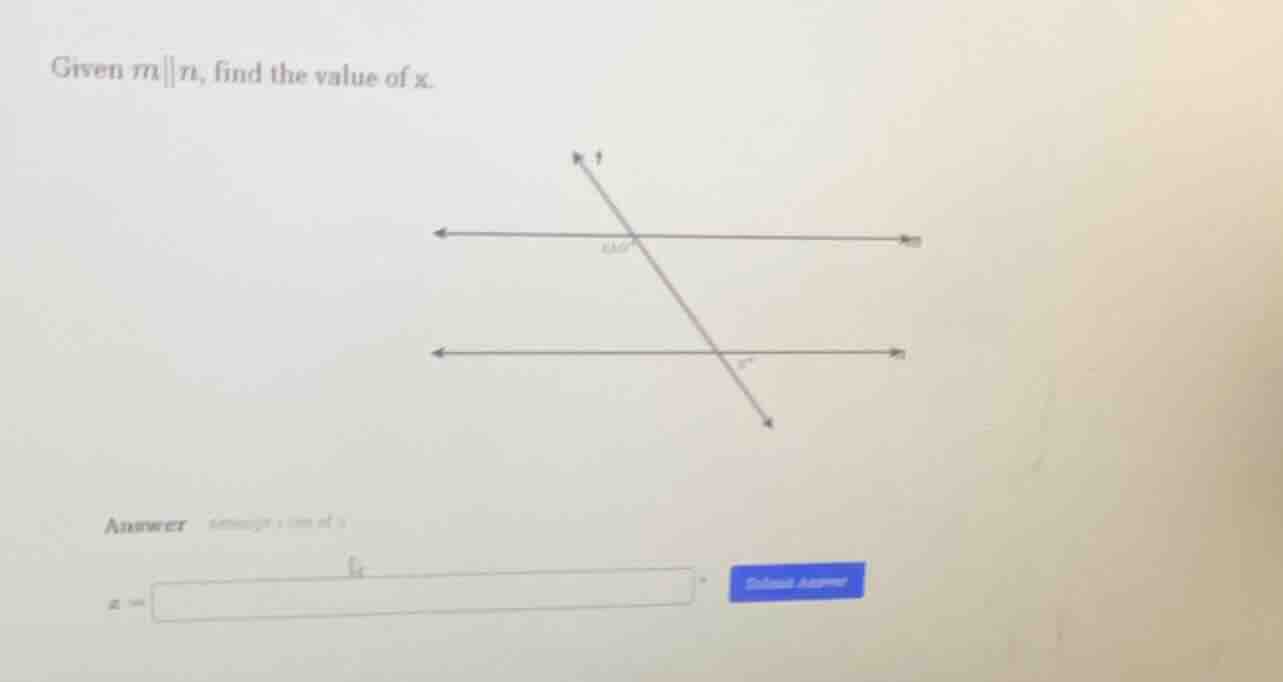 given ( m parallel n ), find the value of ( x ).