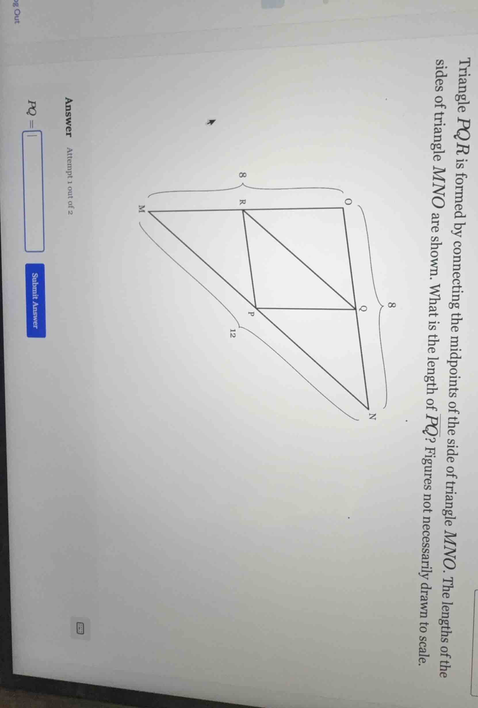 triangle pqr is formed by connecting the midpoints of the side of trian…