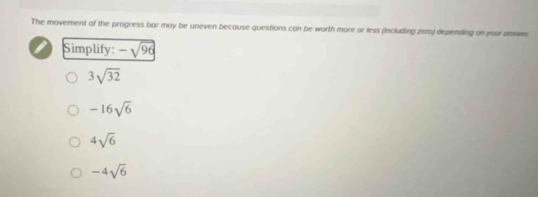 the movement of the progress bar may be uneven because questions can be…