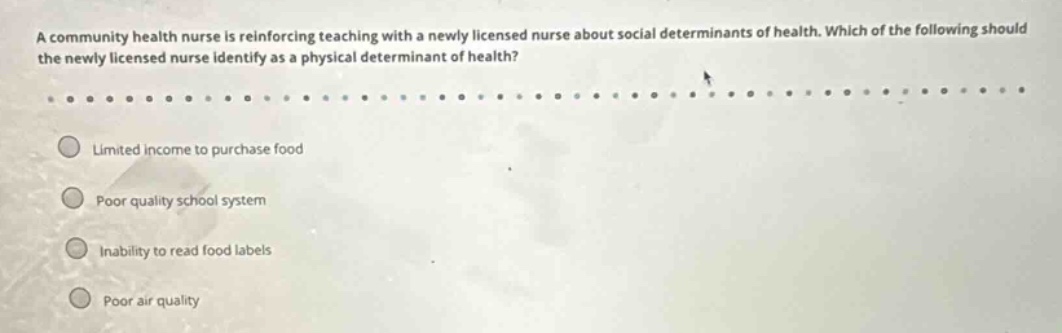 a community health nurse is reinforcing teaching with a newly licensed …