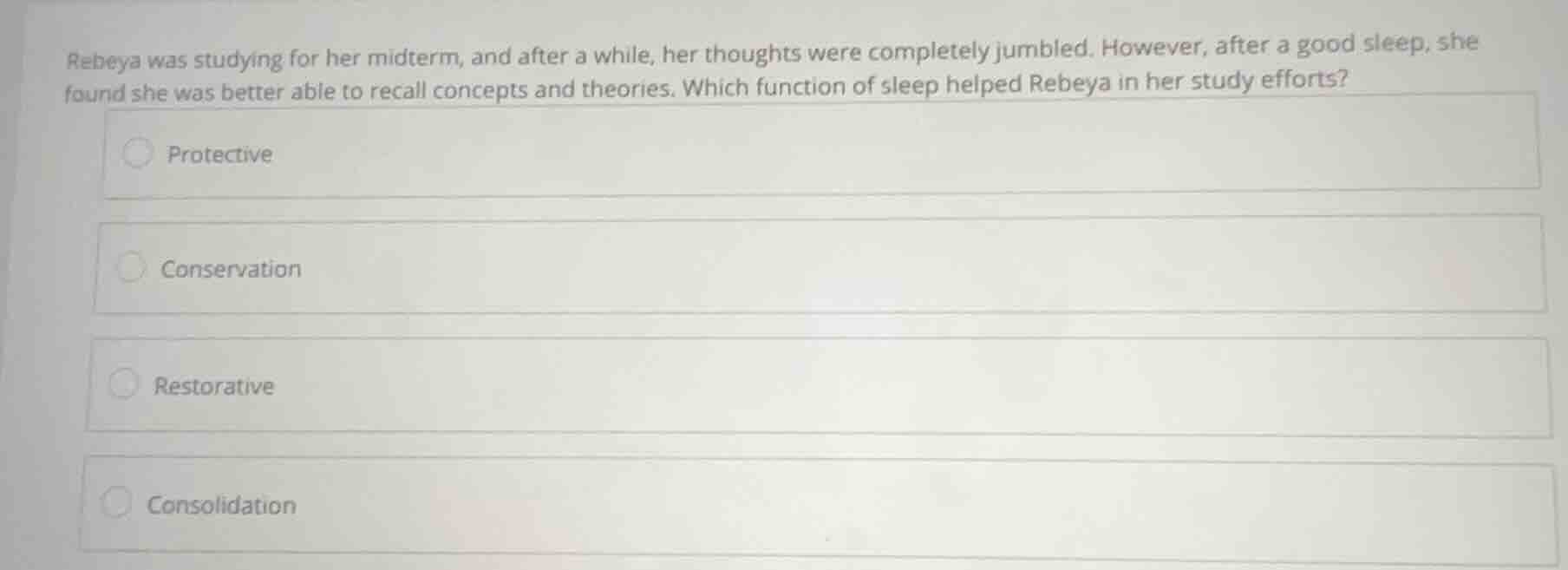 rebeya was studying for her midterm, and after a while, her thoughts we…