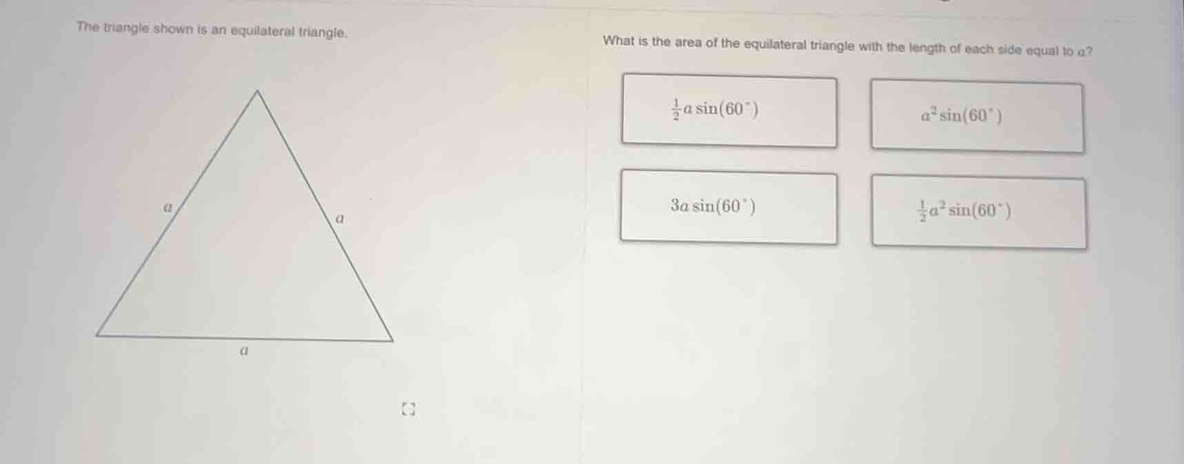 the triangle shown is an equilateral triangle. what is the area of the …