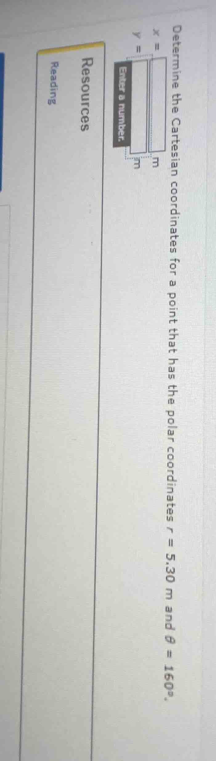 determine the cartesian coordinates for a point that has the polar coor…