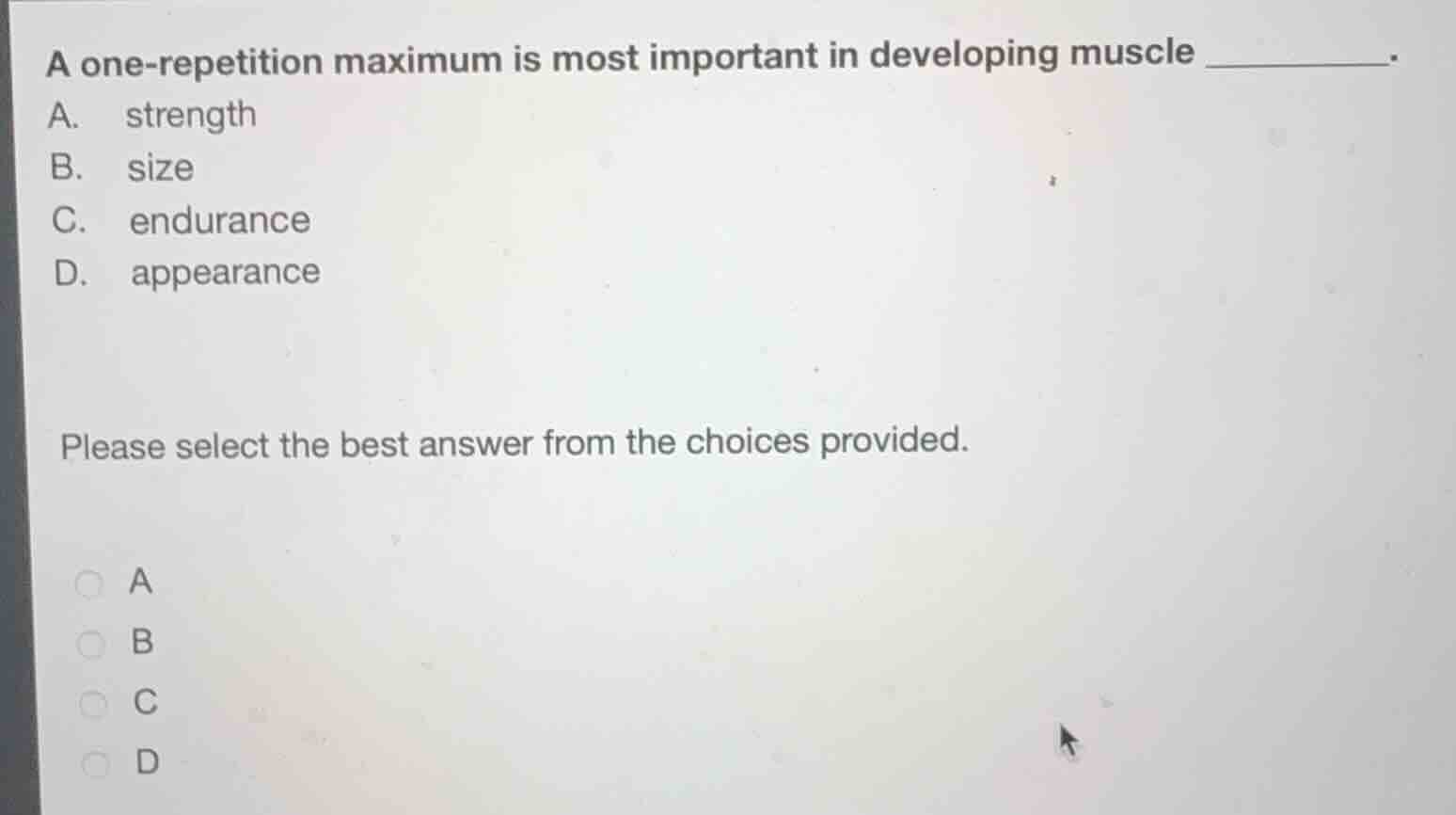 a one - repetition maximum is most important in developing muscle _____…
