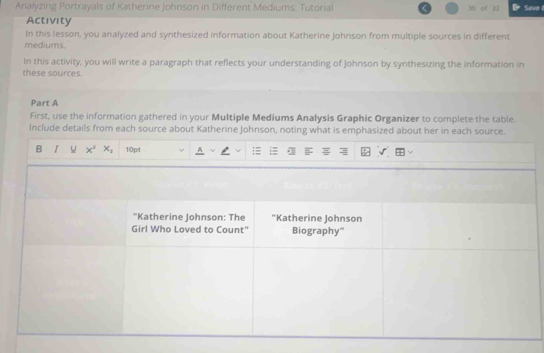 analyzing portrayals of katherine johnson in different mediums: tutoria…