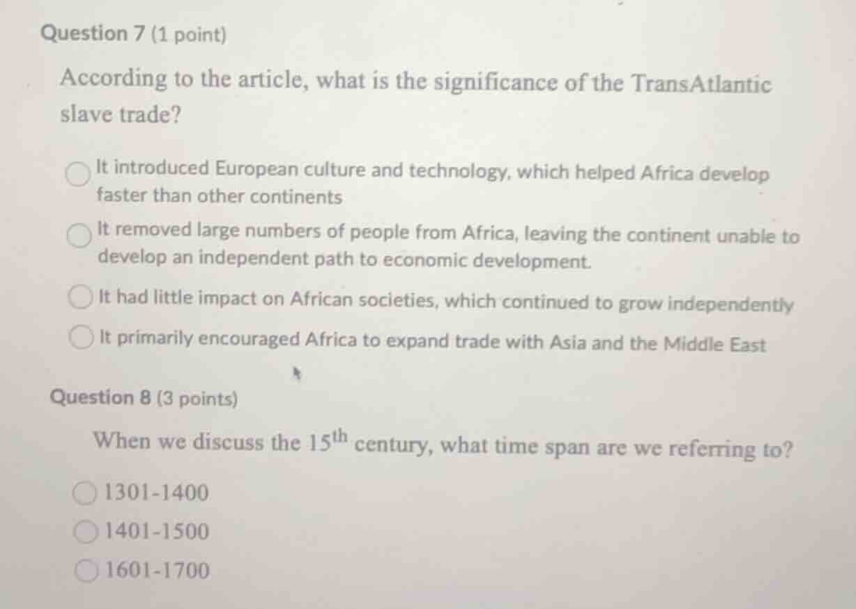 question 7 (1 point) according to the article, what is the significance…