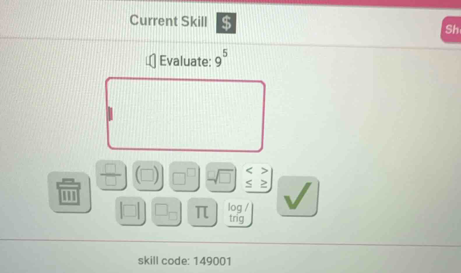 evaluate: $9^5$