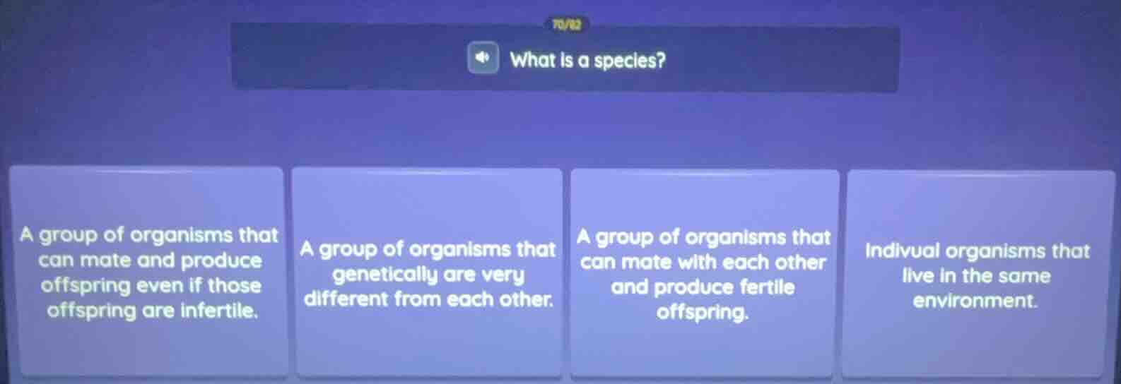 what is a species? a group of organisms that can mate and produce offsp…