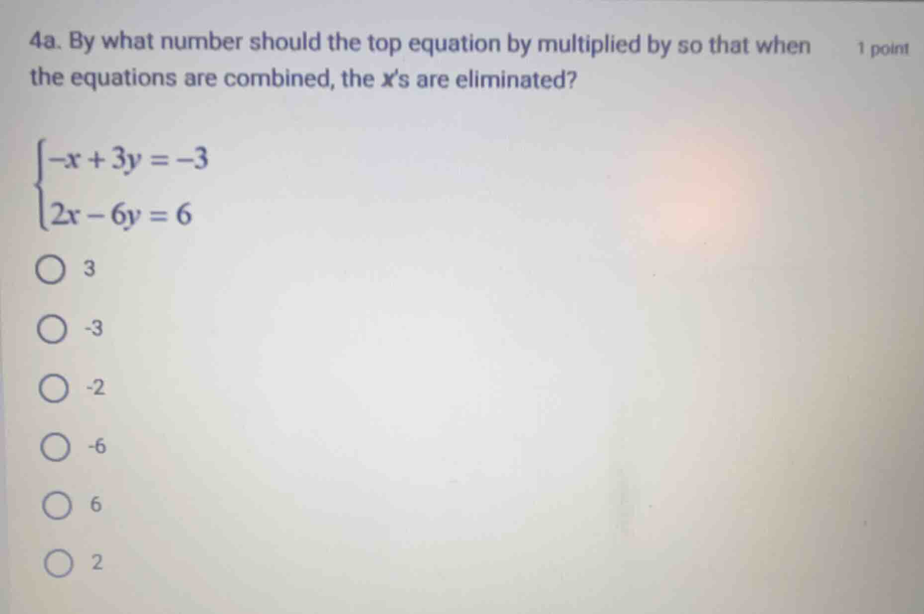 4a. by what number should the top equation by multiplied by so that whe…
