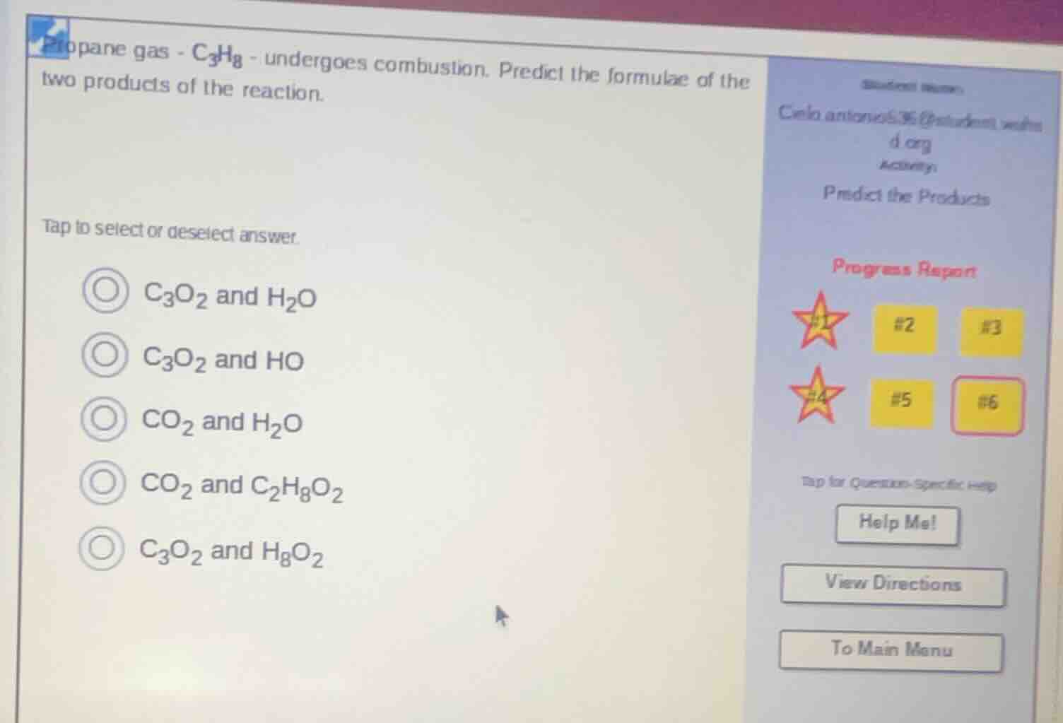 propane gas - $\\ce{c3h8}$ - undergoes combustion. predict the formulae…