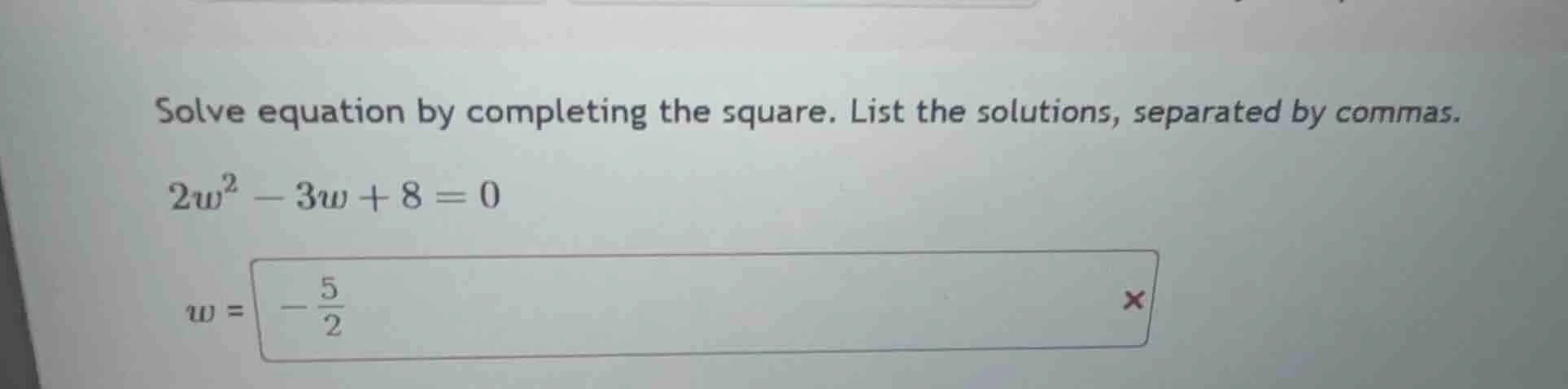 solve equation by completing the square. list the solutions, separated …