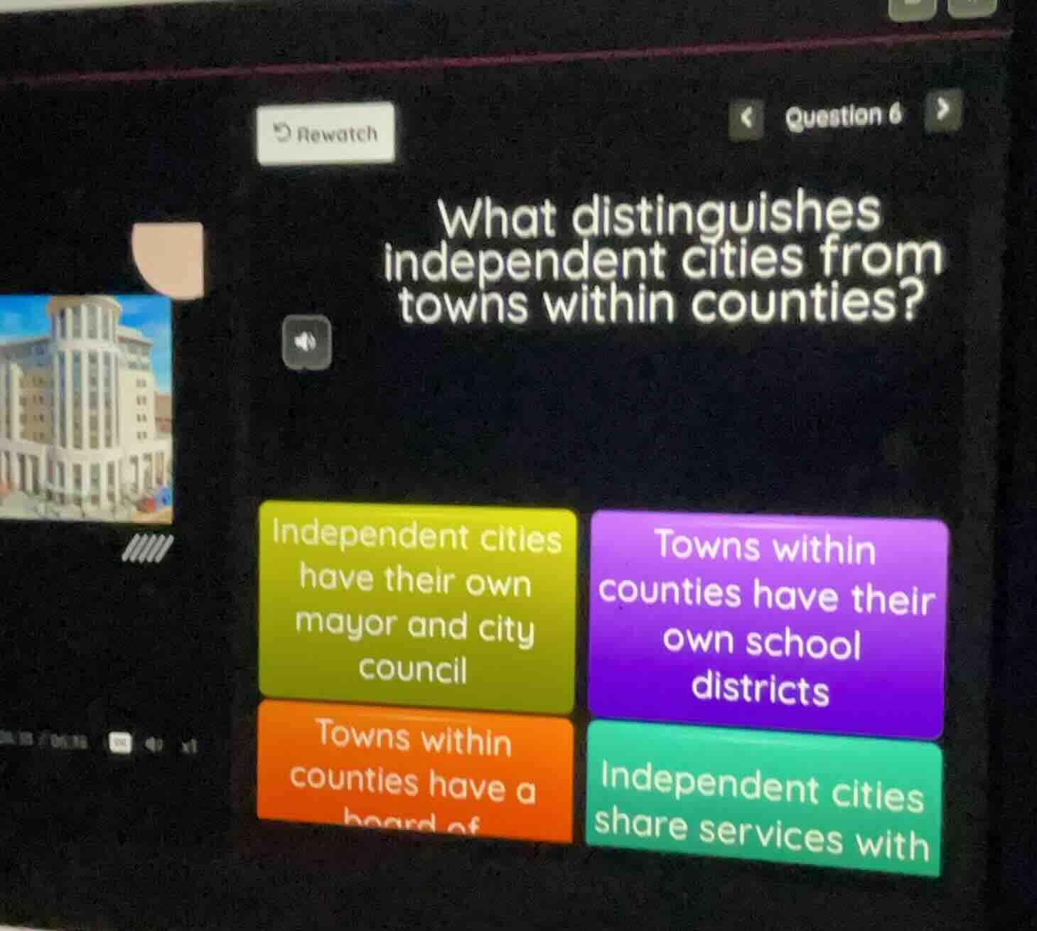 question 6 what distinguishes independent cities from towns within coun…