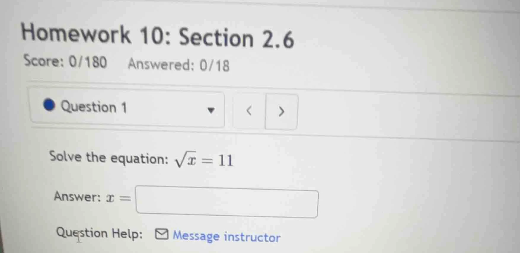 homework 10: section 2.6 score: 0/180 answered: 0/18 question 1 solve t…