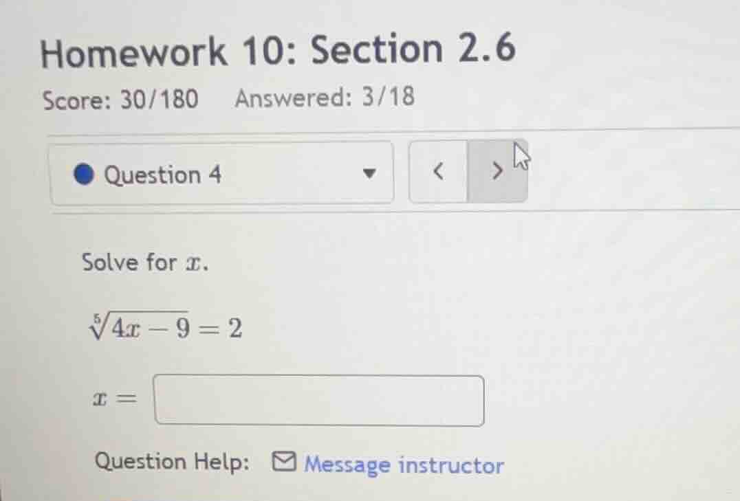 homework 10: section 2.6 score: 30/180 answered: 3/18 question 4 solve …