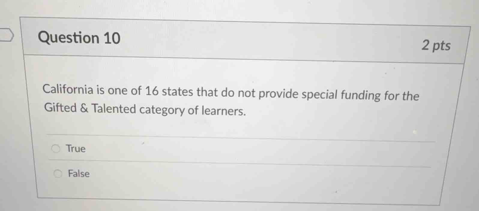 question 10 2 pts california is one of 16 states that do not provide sp…