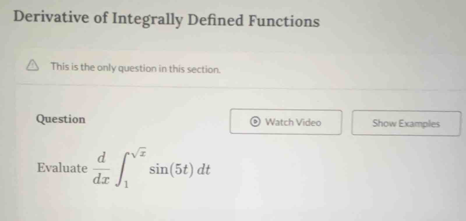 derivative of integrally defined functions this is the only question in…