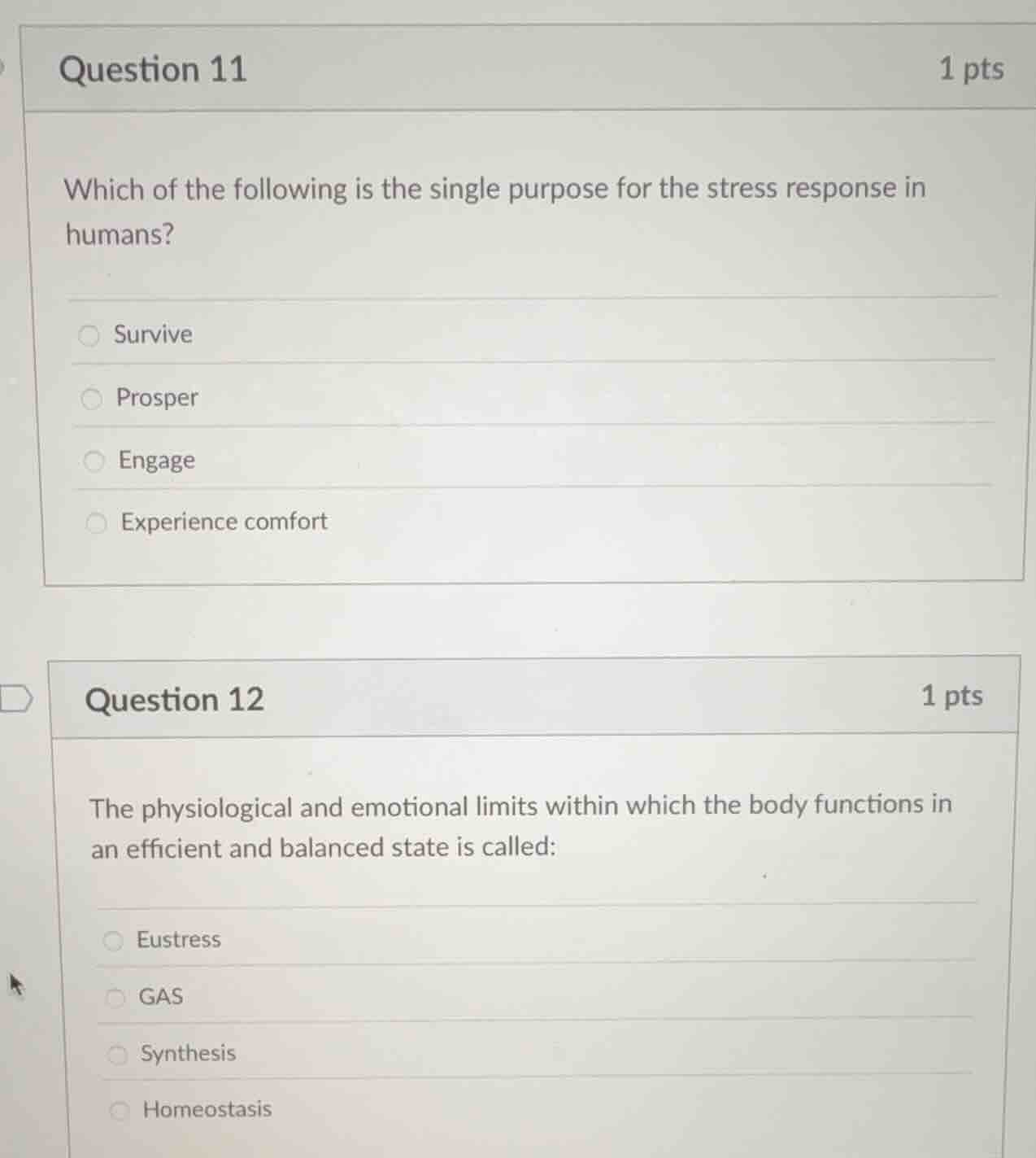 question 11 1 pts which of the following is the single purpose for the …