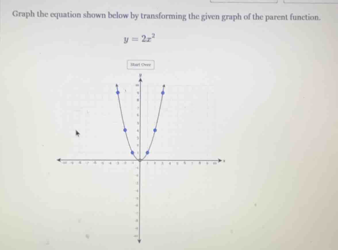 graph the equation shown below by transforming the given graph of the p…