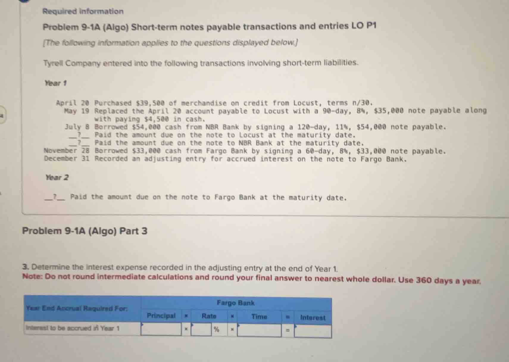 required information problem 9-1a (algo) short-term notes payable trans…