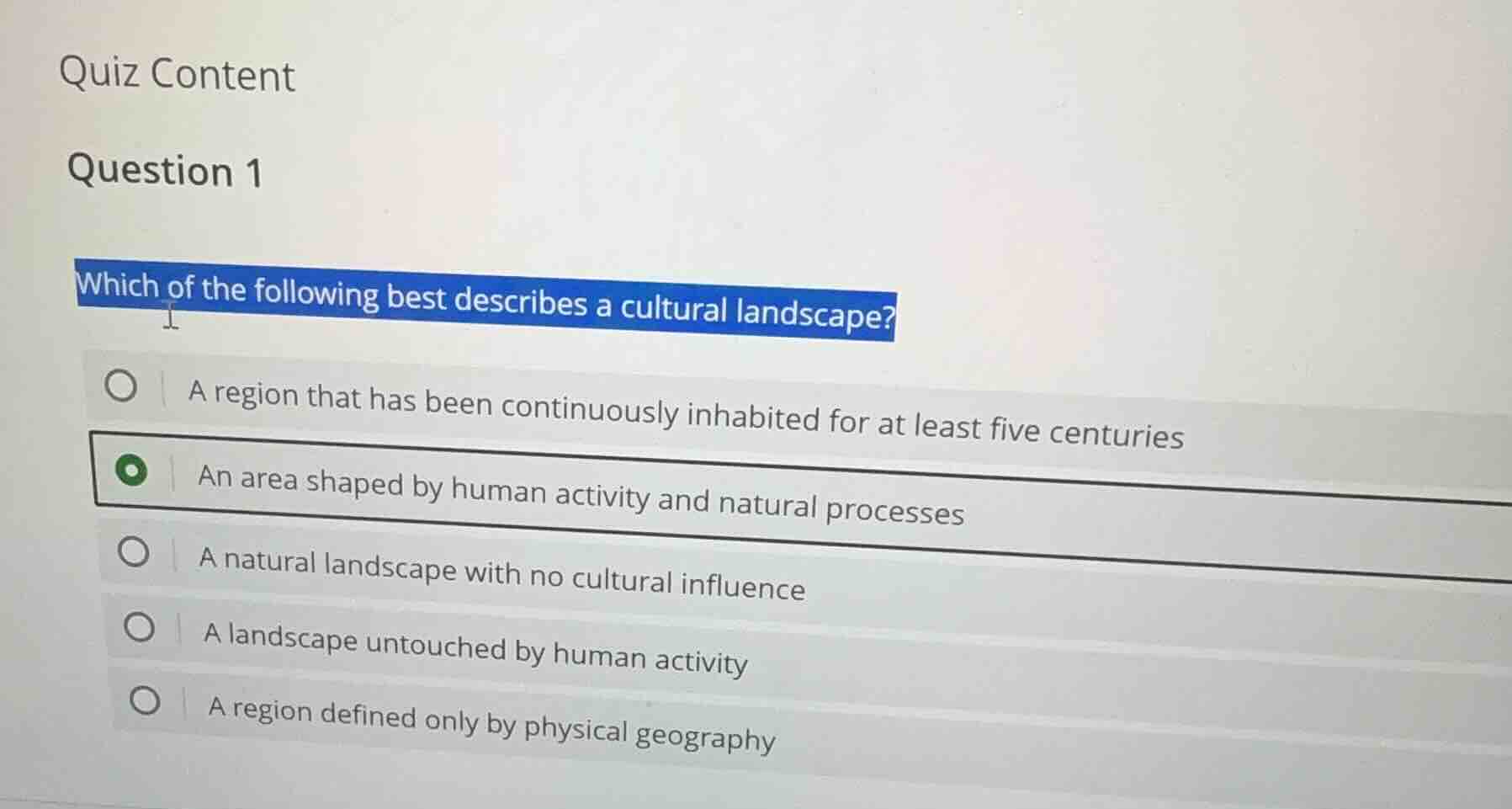 quiz content question 1 which of the following best describes a cultura…