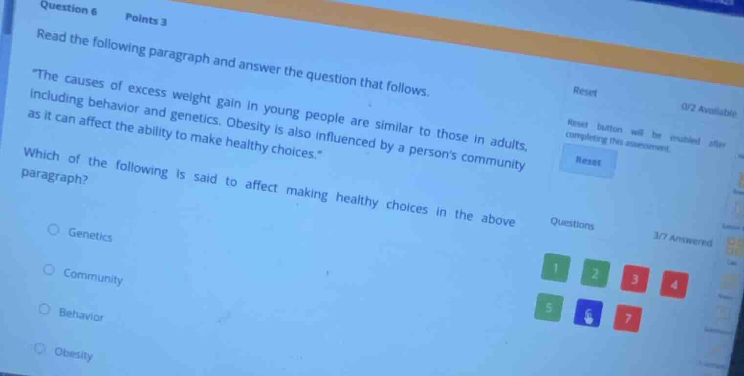 question 6 points 3 read the following paragraph and answer the questio…