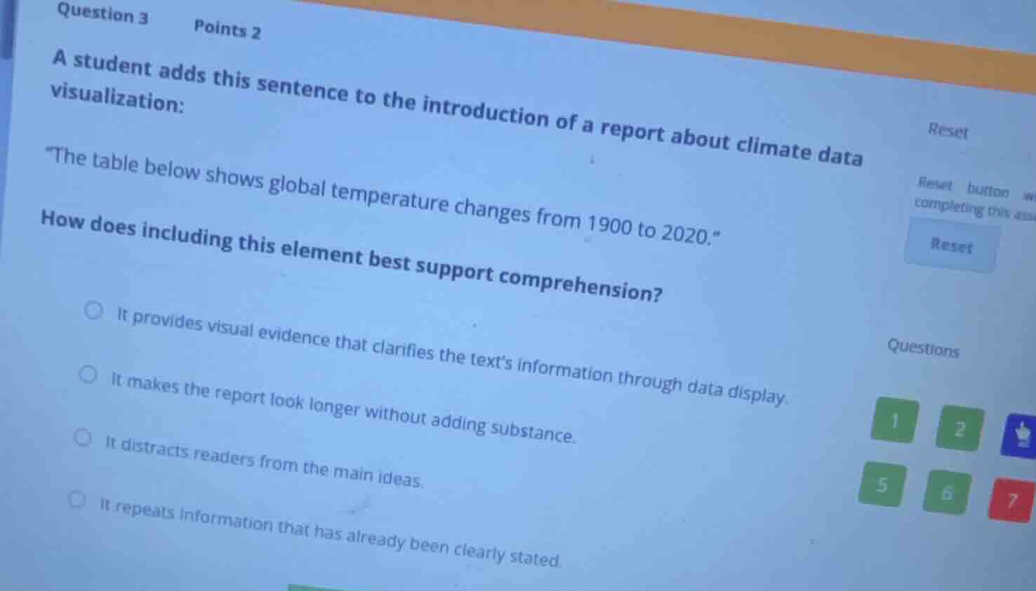 question 3 points 2 a student adds this sentence to the introduction of…