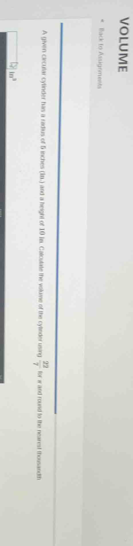 a given circular cylinder has a radius of 5 inches (in) and a height of…