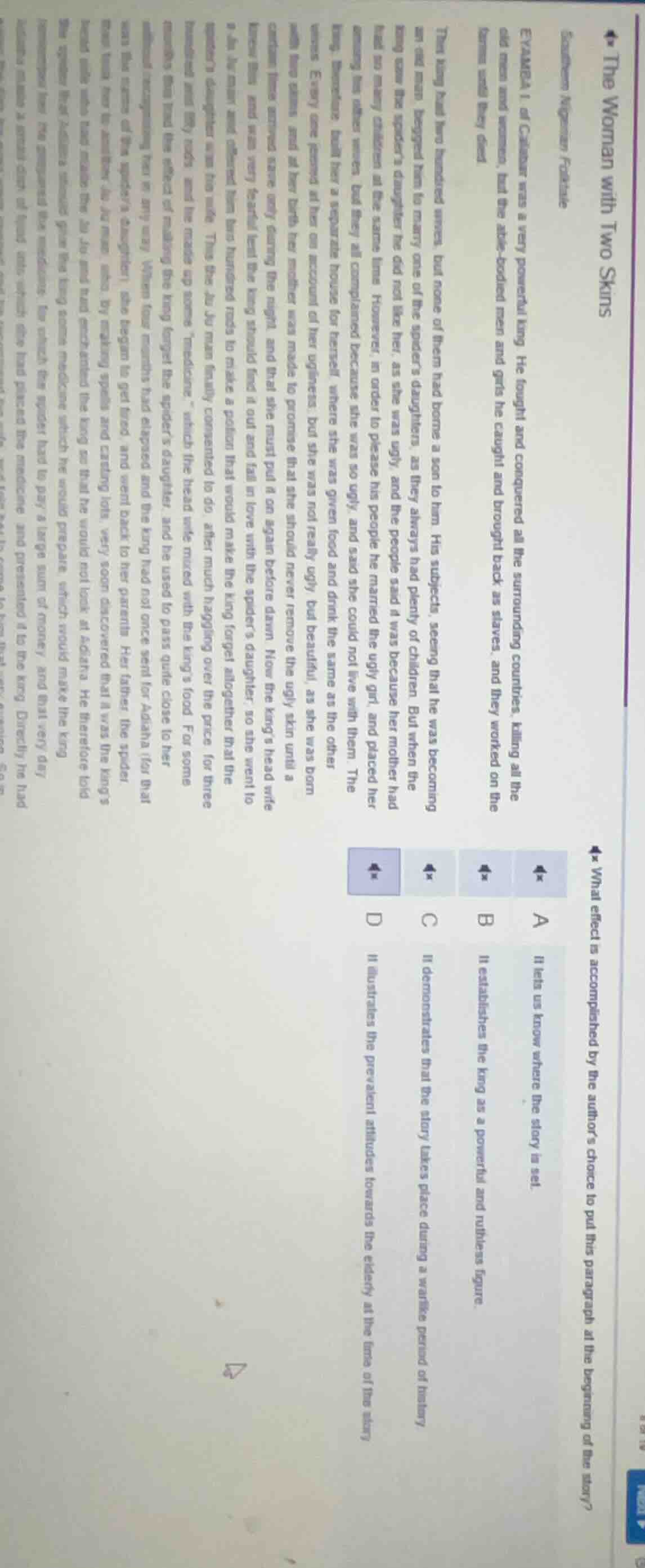 what effect is accomplished by the author’s choice to put this paragrap…