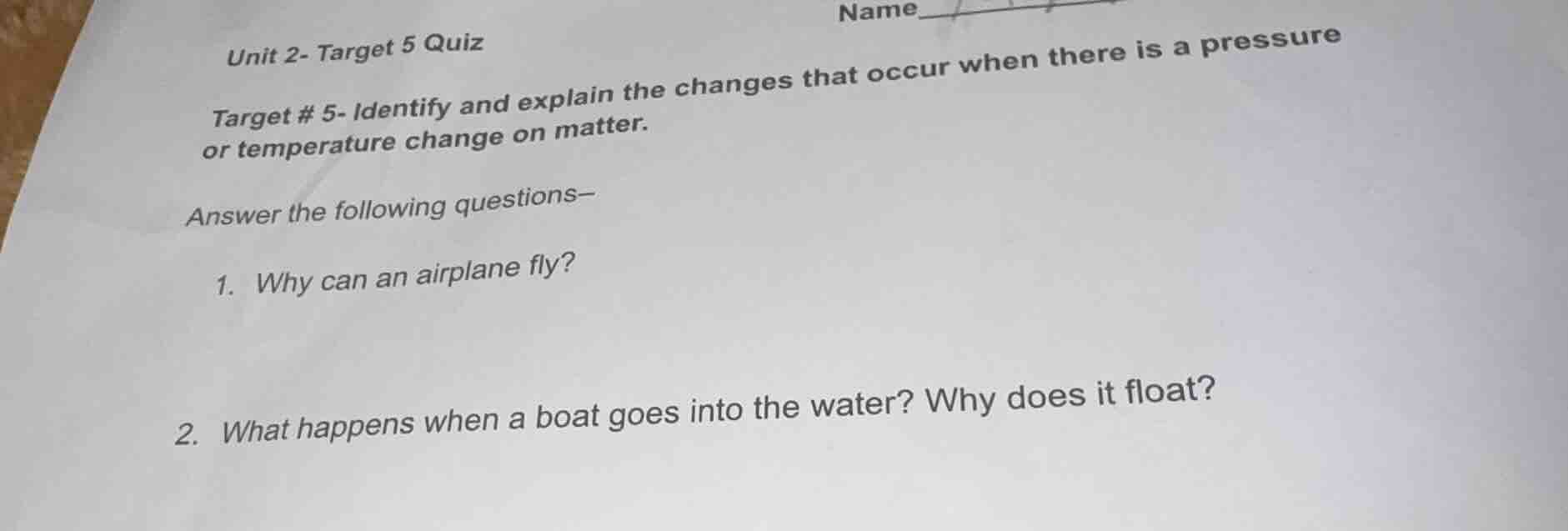 unit 2- target 5 quiz target # 5- identify and explain the changes that…