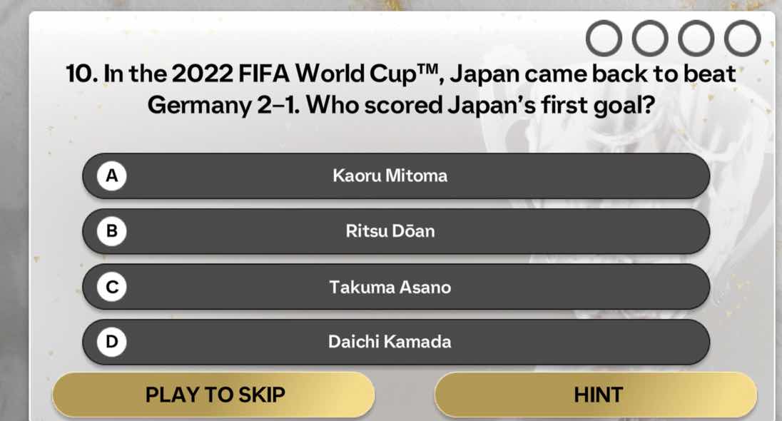 10. in the 2022 fifa world cup™, japan came back to beat germany 2–1. w…