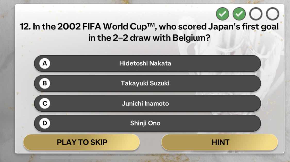 12. in the 2002 fifa world cup™, who scored japan’s first goal in the 2…