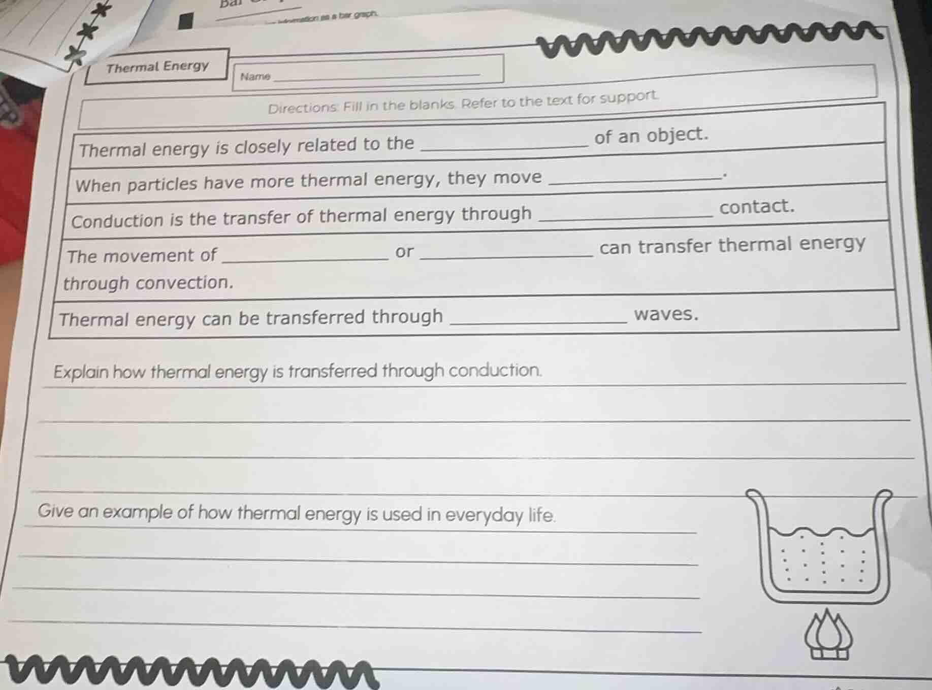 thermal energy name directions: fill in the blanks. refer to the text f…
