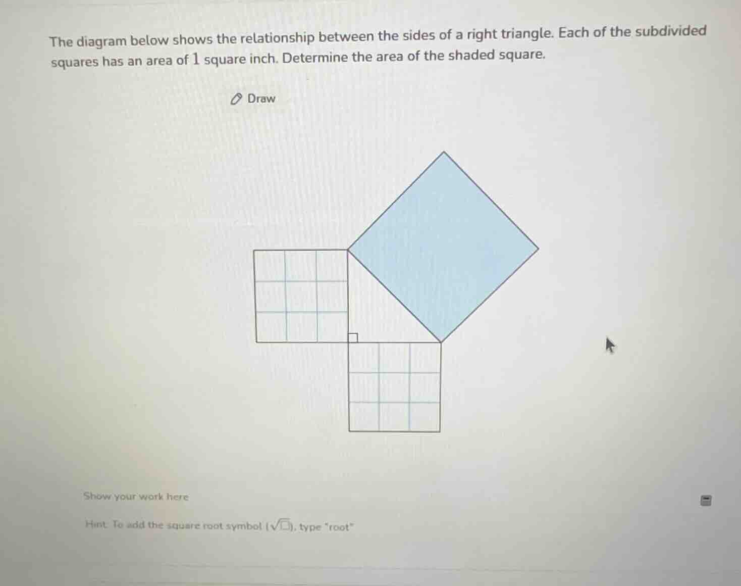 the diagram below shows the relationship between the sides of a right t…