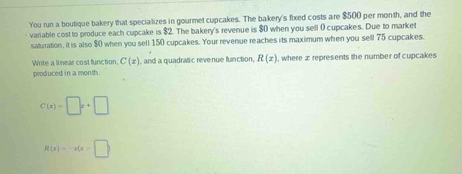 you run a boutique bakery that specializes in gourmet cupcakes. the bak…