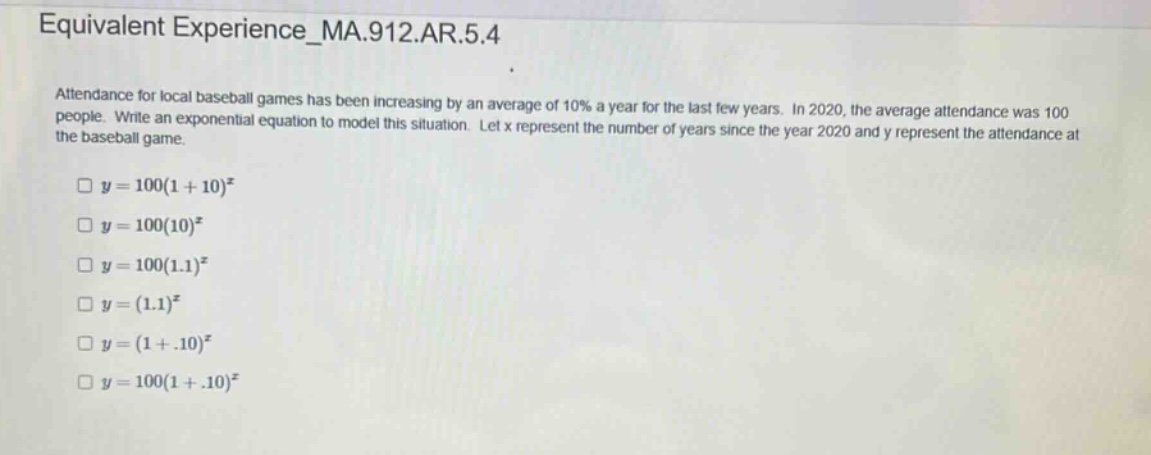 attendance for local baseball games has been increasing by an average o…