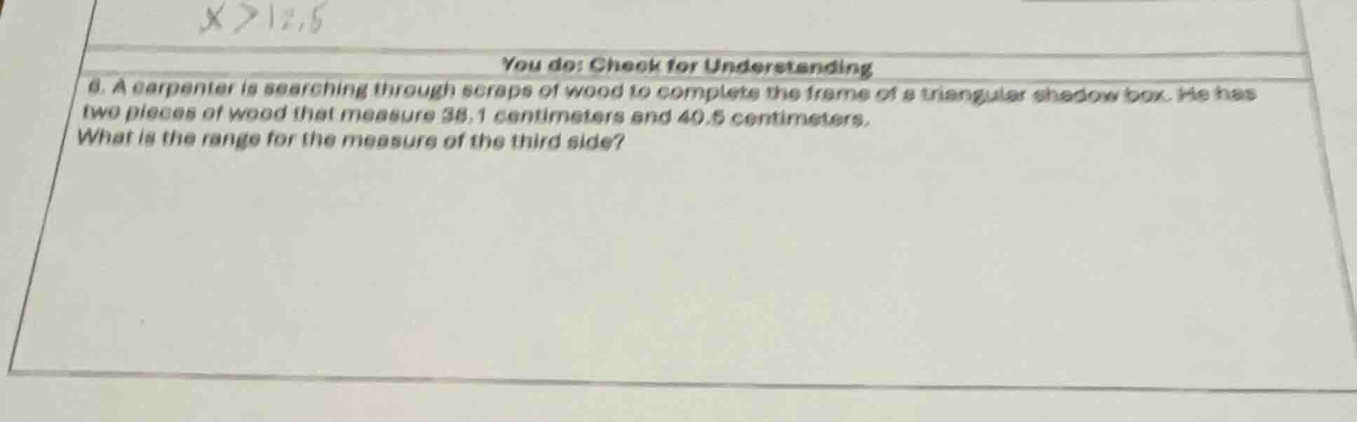 you do: check for understanding 6. a carpenter is searching through scr…