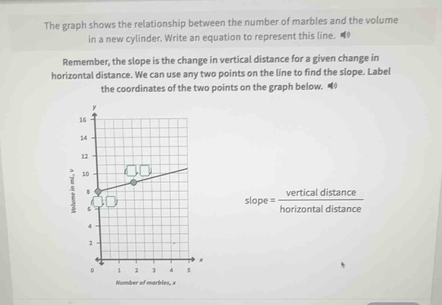 the graph shows the relationship between the number of marbles and the …