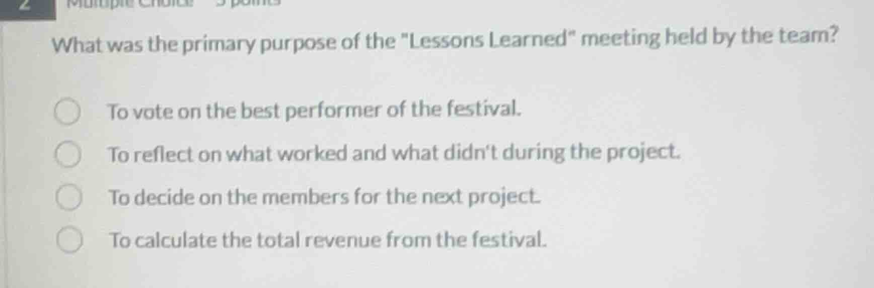 what was the primary purpose of the \lessons learned\ meeting held by t…