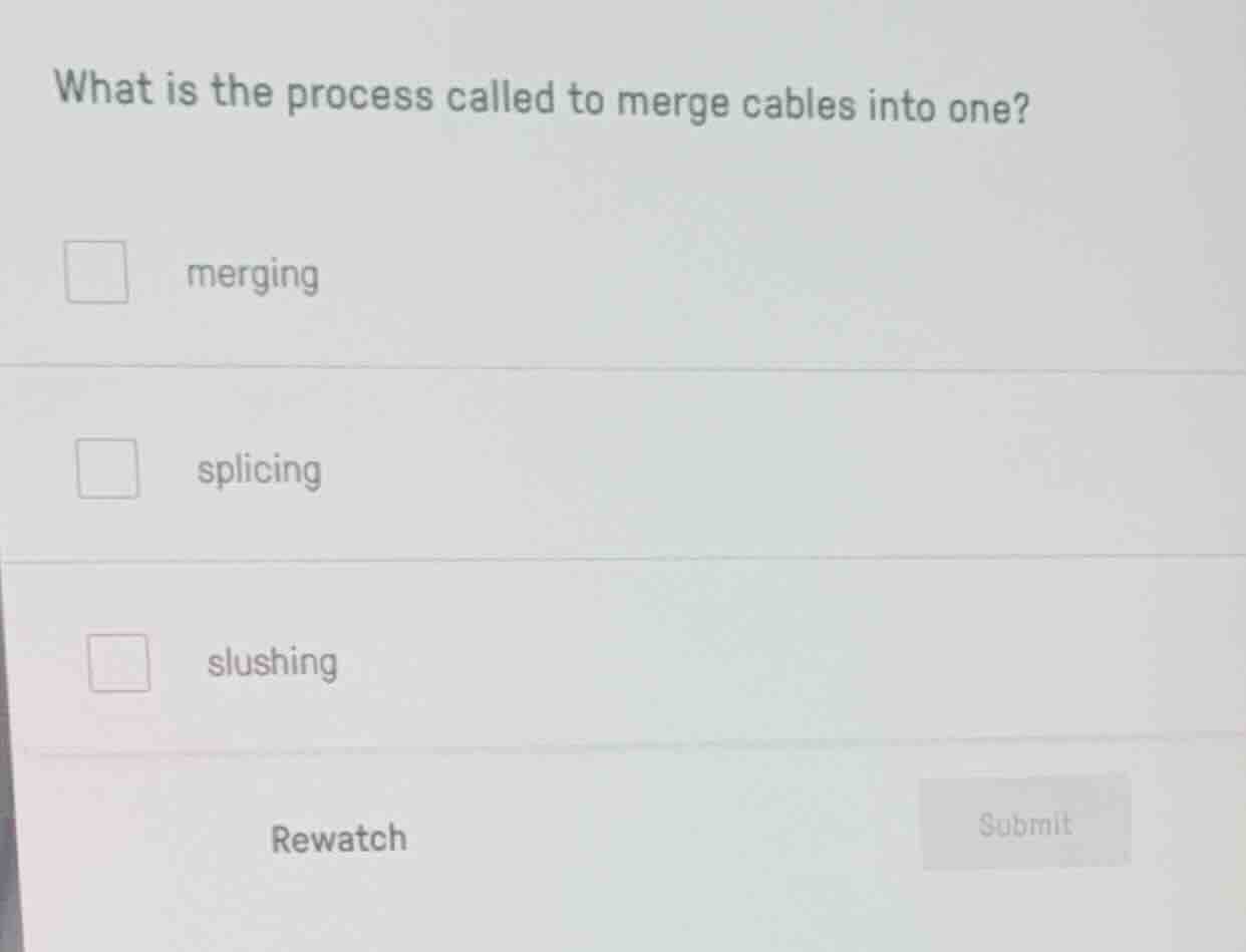 what is the process called to merge cables into one? merging splicing s…