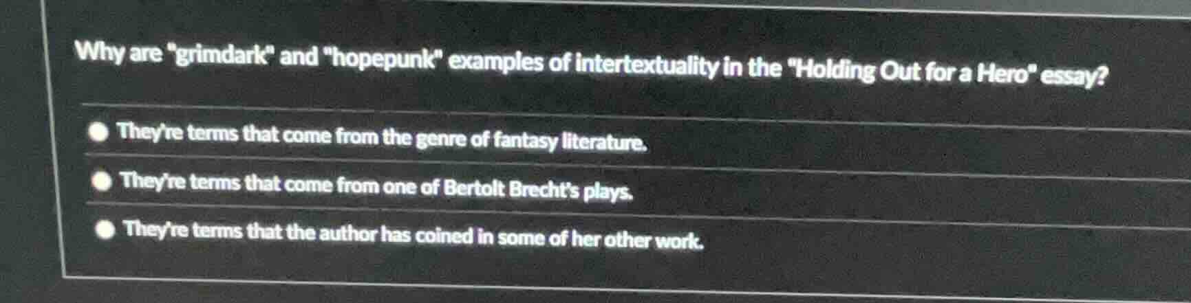 why are \grimdark\ and \hopepunk\ examples of intertextuality in the \h…