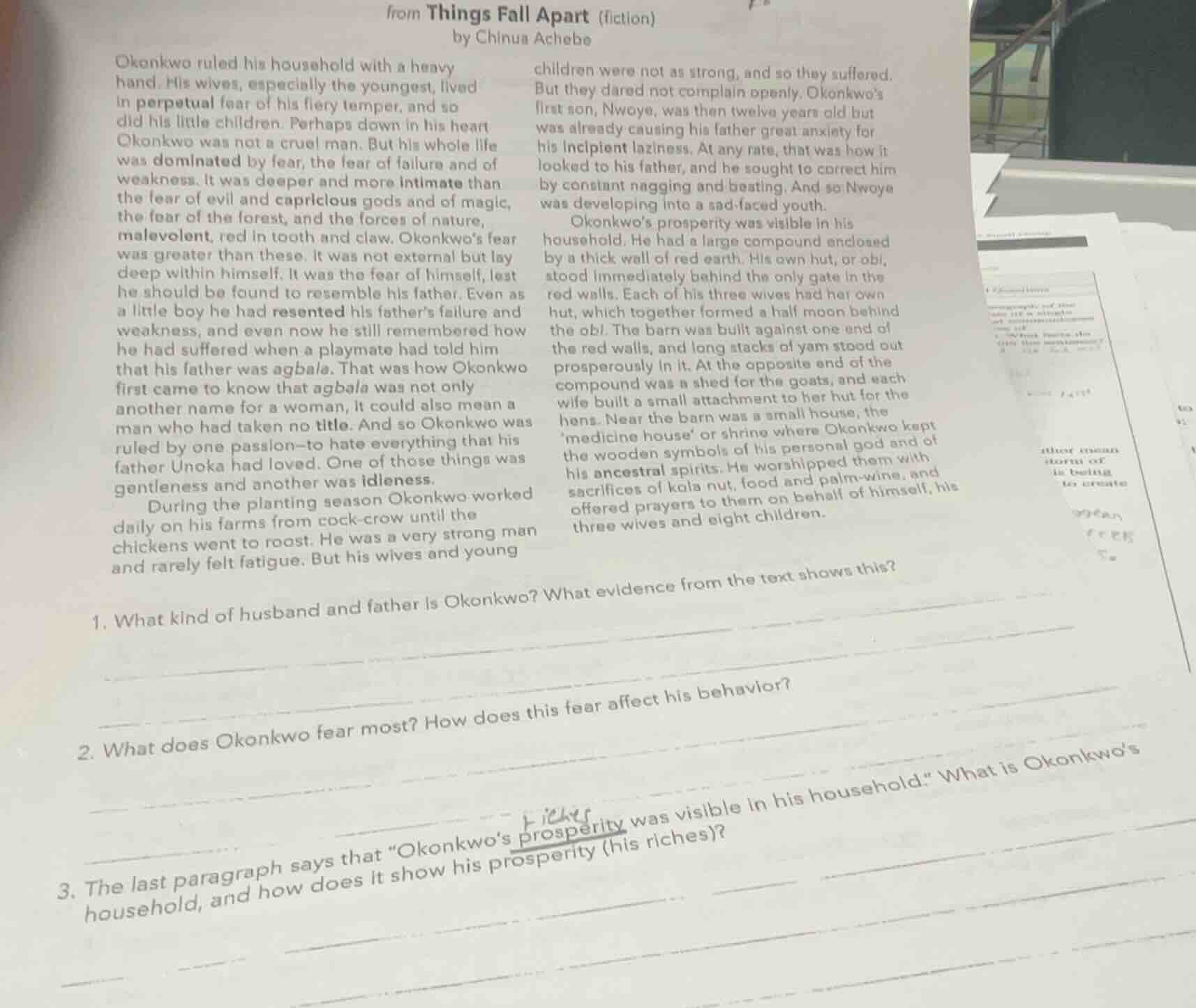 from things fall apart (fiction) by chinua achebe okonkwo ruled his hou…