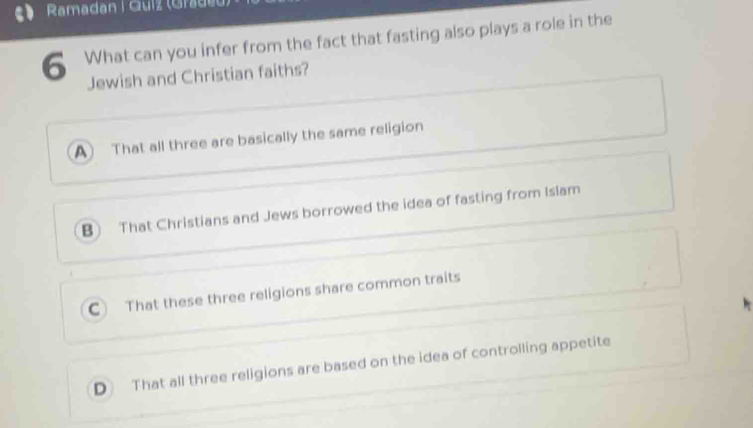 6 what can you infer from the fact that fasting also plays a role in th…