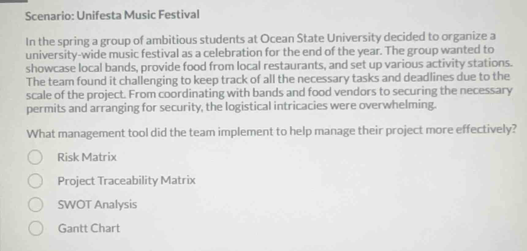 scenario: unifesta music festival in the spring a group of ambitious st…