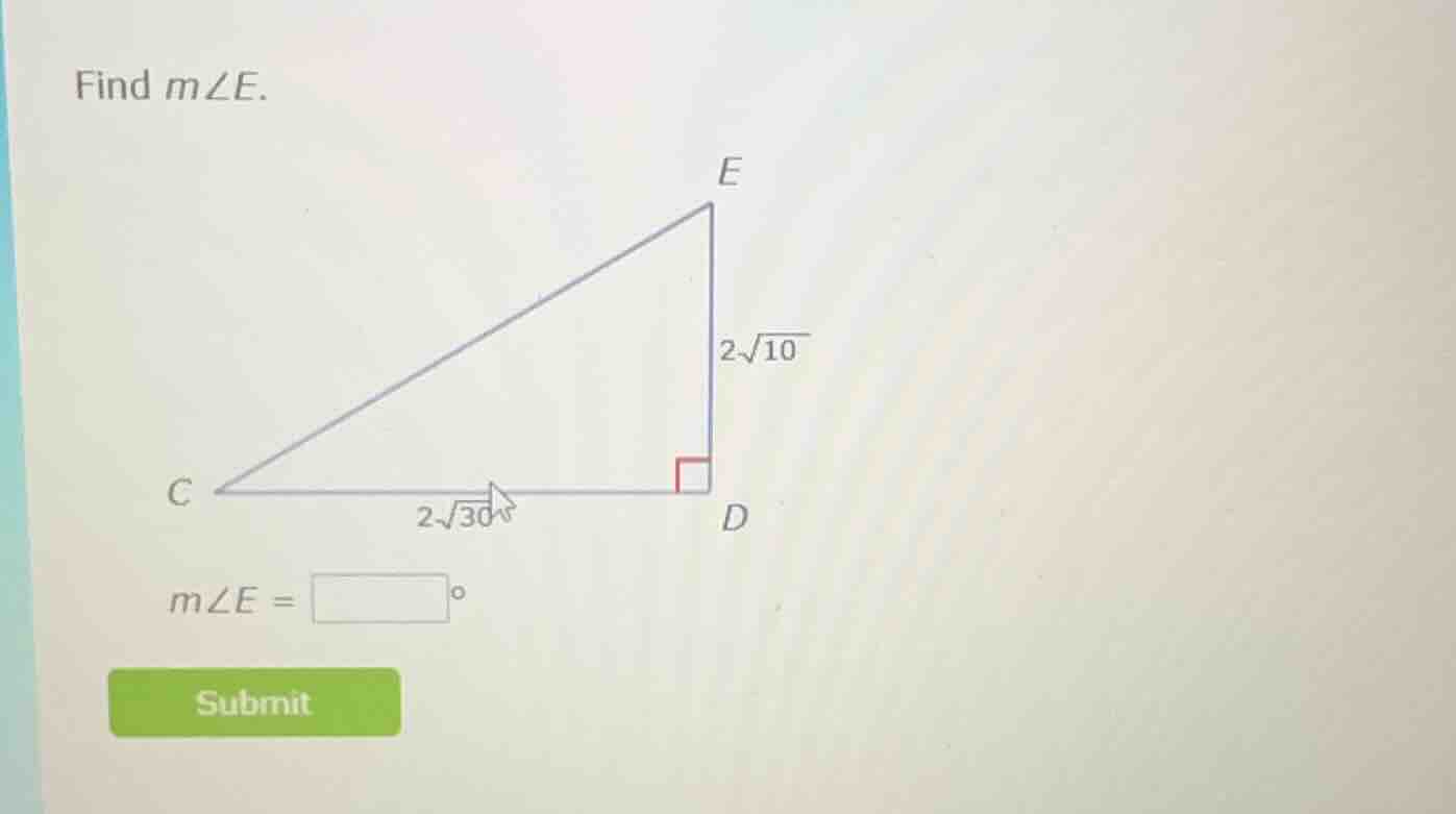 find ( mangle e ). ( mangle e = square^circ )